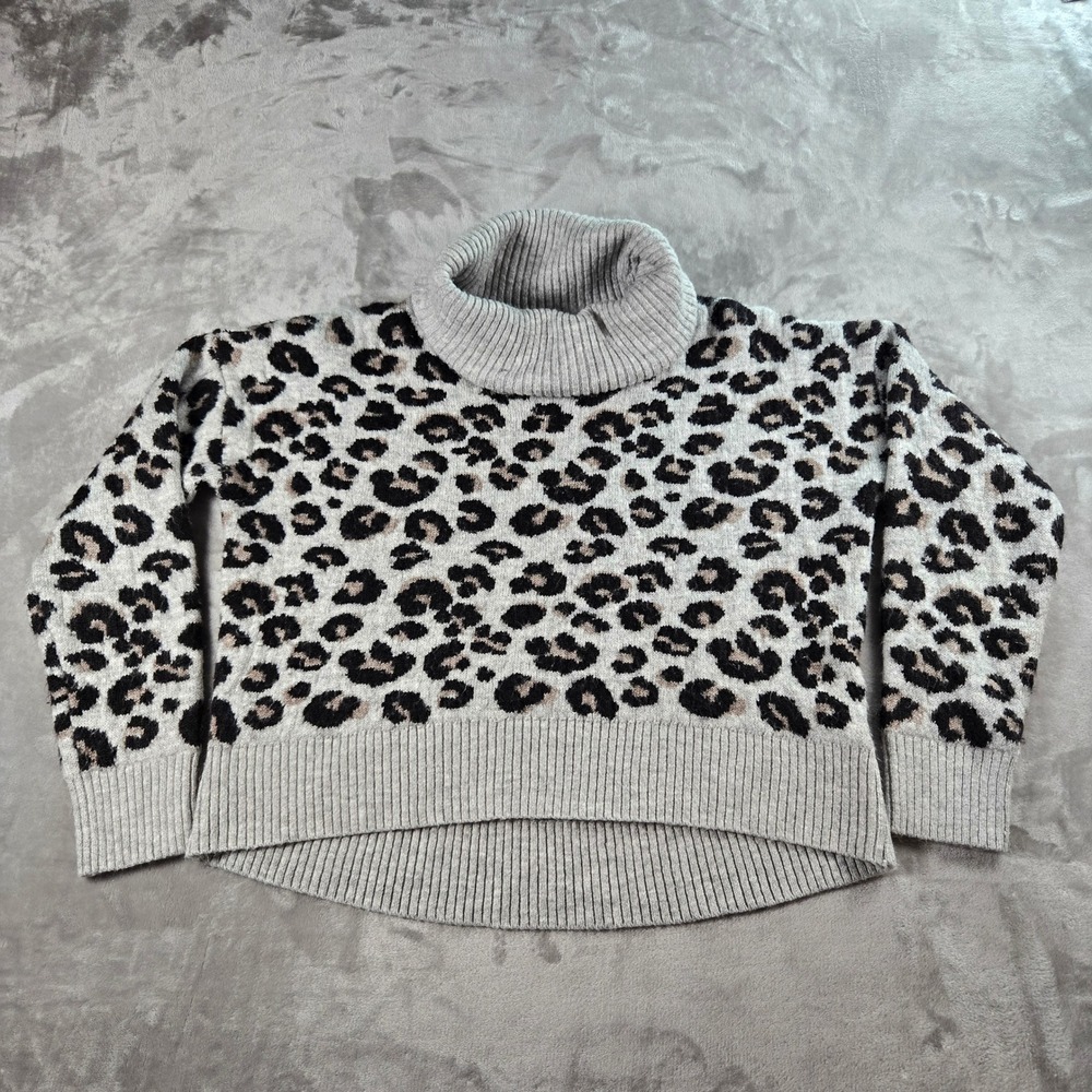 Jessica Simpson Womens Leopard Print Turtleneck Pullover‎ Sweater Medium